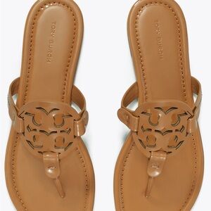 Tory Burch Miller Saffiano Patent Sandal I Royal Tan